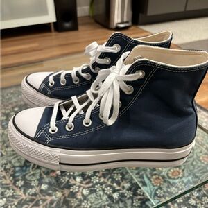 Navy Blue Platform Converse
